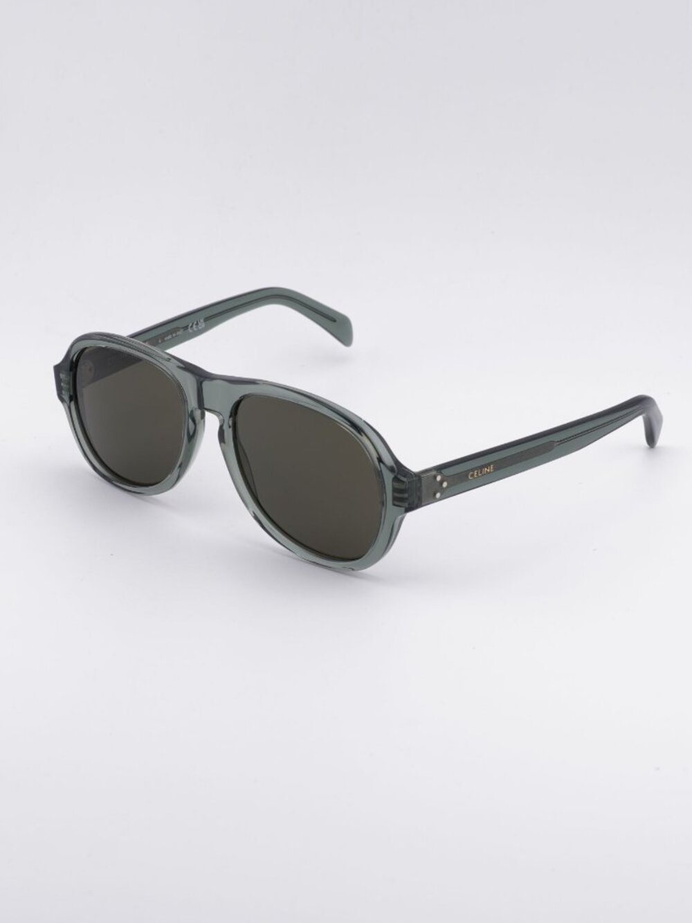 Celine CL40298I 93E Sunglasses Green Aviator Frame, Brown Lenses